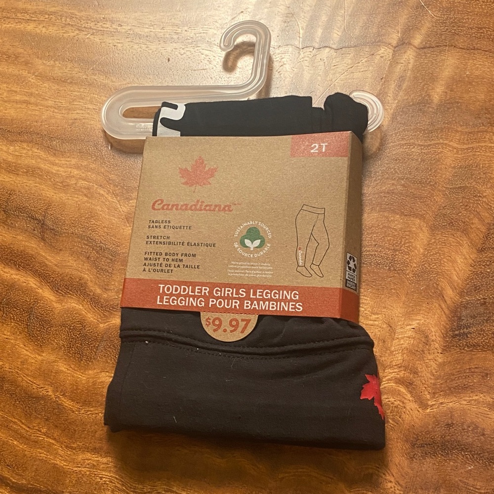 Canadiana Toddler Girls Black Leggings